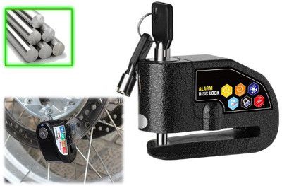 Qiisx Disc Alarm Lock Motorcycle Alarm Lock 110db Heavy Duty for Universal For Bike Disc Lock(Black)