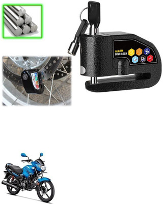 Qiisx Disc Alarm Lock DAZ Motorcycle Alarm Lock 110db Heavy Duty Anti-Theft Alarm for Hero Glamour FI Disc Lock(Black)
