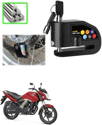 Qiisx Motorcycle Alarm Lock 110db Heavy Duty for Honda CB Unicorn 160 Disc Lock(Black)