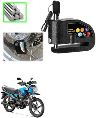 Qiisx Motorcycle Alarm Lock 110db Heavy Duty for Hero Passion Pro TR Disc Lock(Black)