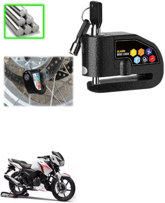 Qiisx Disc Alarm Lock DAZ Motorcycle Alarm Lock 110db Heavy Duty Anti-Theft Alarm for TVS Apache Disc Lock(Black)