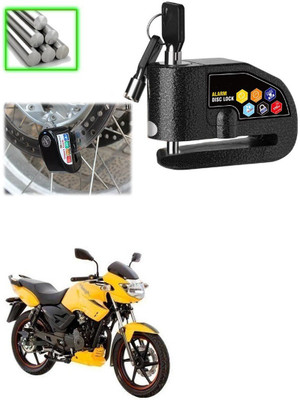 Qiisx Disc Alarm Lock DAZ Motorcycle Alarm Lock 110db Heavy Duty Anti-Theft Alarm for TVS Apache 150 Disc Lock(Black)