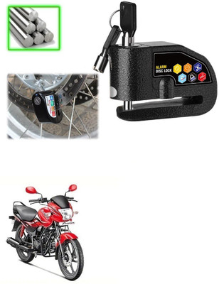 Qiisx Disc Alarm Lock DAZ Motorcycle Alarm Lock 110db Heavy Duty Anti-Theft Alarm for Hero Passion Disc Lock(Black)