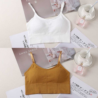 Hirrnik Women Cami Bra Lightly Padded Bra(Yellow, White)