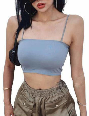 Vinbila Casual Solid Women Light Blue Top