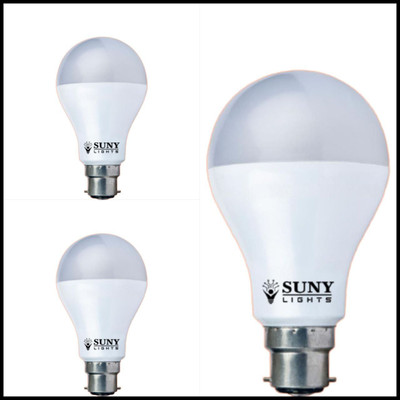 SUNY LIGHTS 15 W Basic Round B22 LED Bulb(White, Pack of 3)
