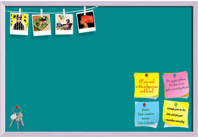 Artzfolio Greens Dark Cyan Colour Notice Pin Board Soft Board with Push Pins Cork Bulletin Board(Dark Cyan 24 x 16 inch (61 x 41 cms))
