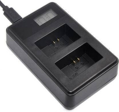 Power Smart MW BLF19E USB LCD Display Dual Port Battery Charger for Lumix DC-GH5 DMC-GH3  Camera Battery Charger(Black)