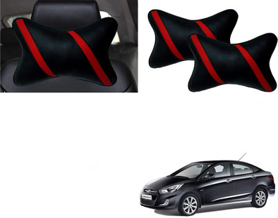 Autokite Black Cotton Car Pillow Cushion for Hyundai(Rectangular, Pack of 1)