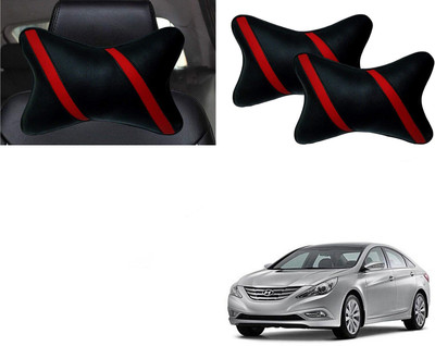 Autokite Black Cotton Car Pillow Cushion for Hyundai(Rectangular, Pack of 1)