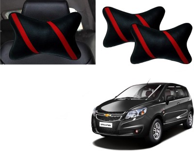 Autokite Black Cotton Car Pillow Cushion for Chevrolet(Rectangular, Pack of 1)