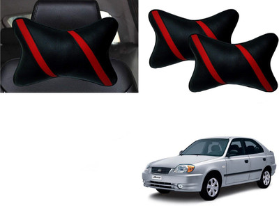 Autokite Black Cotton Car Pillow Cushion for Hyundai(Rectangular, Pack of 1)