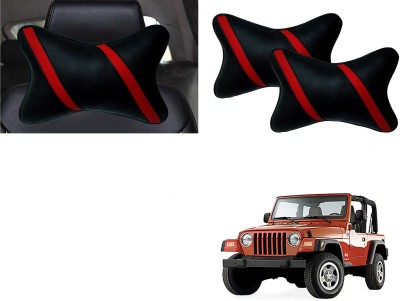 Autokite Black Cotton Car Pillow Cushion for Universal For Car(Rectangular, Pack of 1)