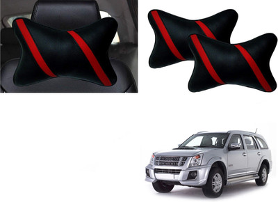 Autokite Black Cotton Car Pillow Cushion for Isuzu(Rectangular, Pack of 2)