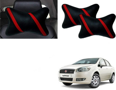 Autokite Black Cotton Car Pillow Cushion for Fiat(Rectangular, Pack of 1)