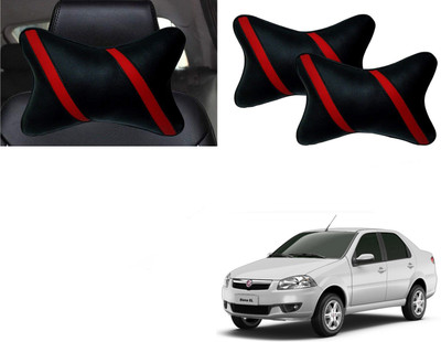 Autokite Black, Red Cotton Car Pillow Cushion for Fiat(Rectangular, Pack of 1)