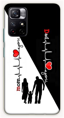 iprinto Back Cover for Mi Redmi Note 11T 5G, Poco M4 Pro 5G Mom Dad Love Mom & Dad Love Back Cover(White, Dual Protection, Silicon, Pack of: 1)