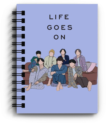 craft maniacs BTS LIFE GOES ON 160 RULED PAGES DIARY FOR BTS ARMY A5 Diary RULED 160 Pages(Multicolor)
