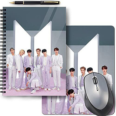 craft maniacs BTS CREW A5 RULED DIARY + MOUSEPAD COMBO FOR ARMY A5 Notebook RULED 160 Pages(Multicolor, Pack of 2)