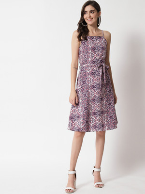 Nock Regular Women A-line Pink Knee Length Dress