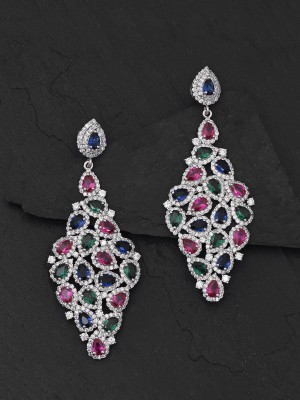 TISTABENE Blue Drops Multii-colored Dangler Earrings Metal Earring Set