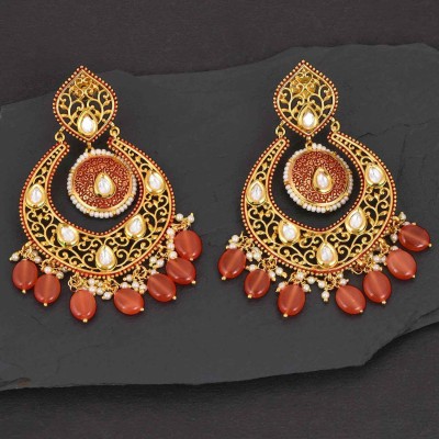 TISTABENE Filigree Enamelled Chandbali Earring Metal Earring Set