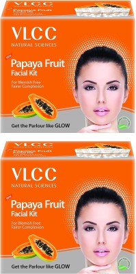 VLCC Papaya Fruit Premium Facial Kit Combo Tube Packing Pack of 2 (60gm X 2)(2 x 60 g)