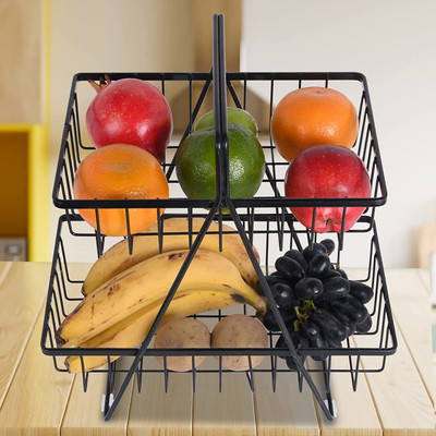 NU INVENTION Brass Fruit & Vegetable Basket(Black)