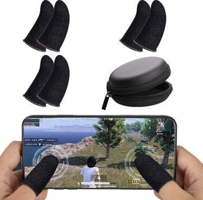 WRADER PUBG Finger Sleeves with Pouch for Free Fire Playing Gaming Finger Sleeve Combo  Gaming Accessory Kit(Black, For Android, iOS)