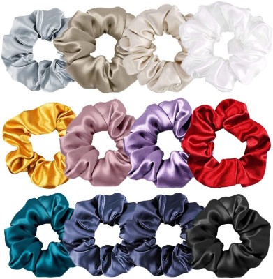 IBDA Multicolour Bright Silk Scrunchies for Women/ Girls SAME AS PIC, Hair Ties Rubber Band(Multicolor)