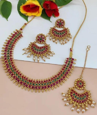 FASHOW Alloy Gold-plated Multicolor Jewellery Set(Pack of 1)
