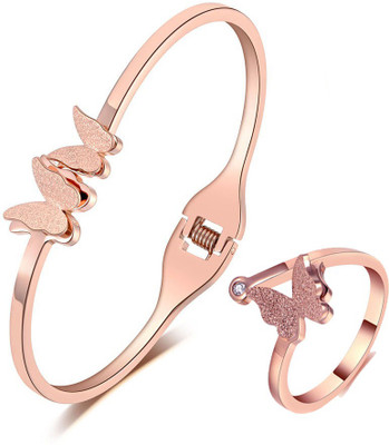 MYKI Stainless Steel Gold-plated Rose Gold Jewellery Set(Pack of 1)