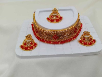 SKP Alloy Gold-plated Red Jewellery Set(Pack of 1)