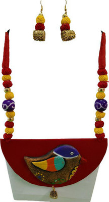 MUKHERJEE HANDICRAFTS: TRANSFORMATION OFLIFE........ Terracotta Multicolor Jewellery Set(Pack of 1)