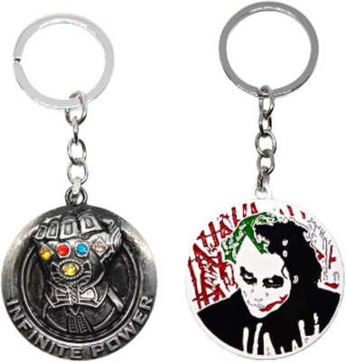BIPS ENTERPRISES Marvel Thanos Gauntlet Gloves & Dc Joker Keychain Combo Metal Keychain for Bike Key Chain