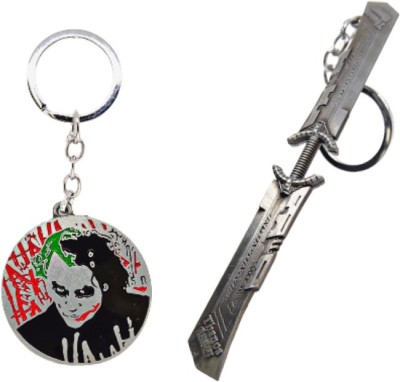 BIPS ENTERPRISES Marvel Thanos Blade Sword & Dc Joker Combo Keychain Metal Keychain for Bike Key Chain