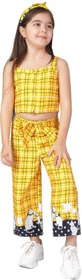 naughty ninos Girls Casual Top Pyjama(Yellow)
