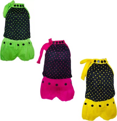 BRAJ SUNDARI Baby Girls Casual Top Shorts(green pink yellow)