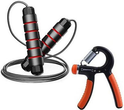 ADONYX Eva Skip & Adjustable Spring Hand Exerciser Hand Grip Strengthener Fitness Accessory Kit Kit