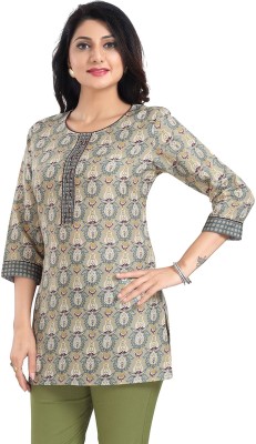 Meher Impex Casual Printed Women Light Green, Blue, Beige Top