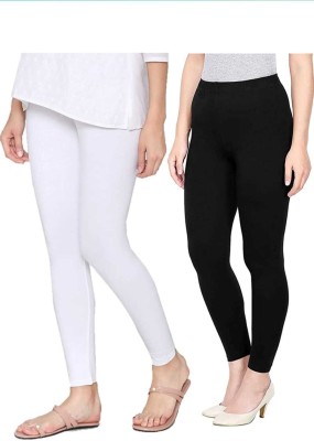 vivaan retail Ankle Length  Western Wear Legging(White, Black, Solid)