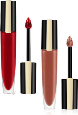 tanvi27 SUPER STAY MATTE FINISH WATER PROOF & LONG LASTING MATTE LIQUID LIPSTICK(red and brown, 12 ml)
