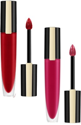 Latixmat BEST LIQUID COMBO MATTE FINISH NON-TRANSFER WATERPROOF LIPSTICK(RED ,WINE, 10 ml)