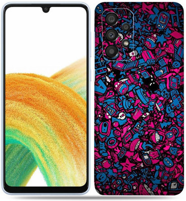 OggyBaba Samsung Galaxy A33 5g, Blue Doodle Mobile Skin(Multicolor)