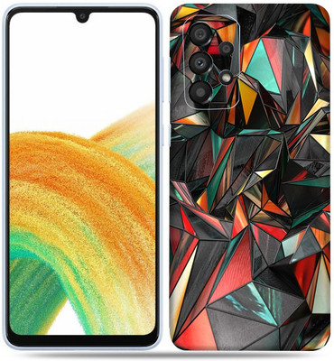 OggyBaba Samsung Galaxy A33 5g, Polygon Red Mobile Skin(Multicolor)