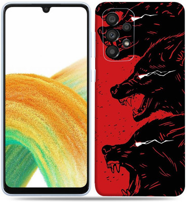 OggyBaba Samsung Galaxy A33 5g, Red Wolf Mobile Skin(Multicolor)