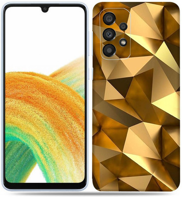 OggyBaba Samsung Galaxy A33 5g, Golden Polygon Mobile Skin(Multicolor)