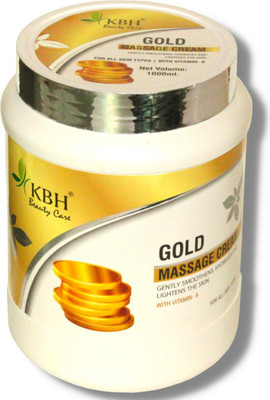 kbh Gold Facial Massage Cream 1Kg Mega Pack With Gold Dust & Vitamin E(1 kg)