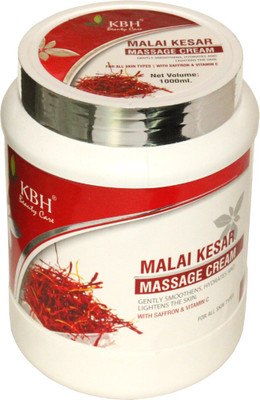 kbh Malai Kesar Massage Cream 1Kg With Saffron & Vitamin C(1000 ml)