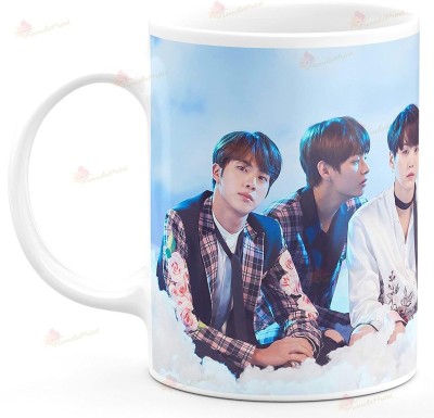 Convay BTS Bangtan Boys Printed White Tea Milk and Ceramic Coffee Cup and Ceramic Coffee Mug(330 ml)